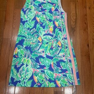 Vibrant Sleeveless Dress with Leaf Print
